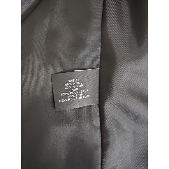 Anne Klein AK ~Woman Size M~ Black Wool Blend Jacket Pea Coat Fully Lined. - Picture 7 of 14